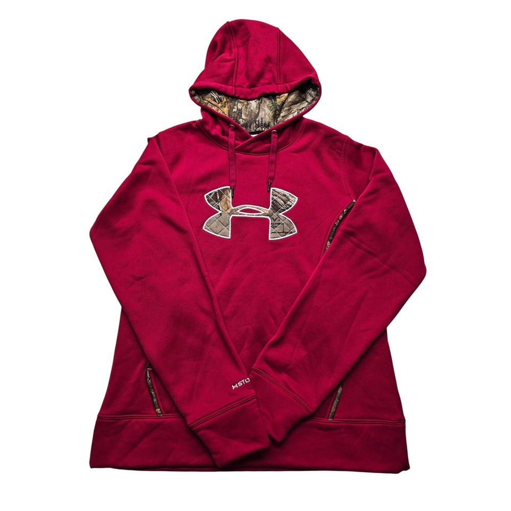 Under Armour Kids Medium Pink ColdGear‎ Storm Camo Logo Hoodie Gorpcore